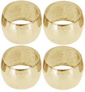 Anillos de Servilleta Hechos a Mano en India, Recubiertos en Oro, Redondos, Decorativos, de Latón, con Muchos Diseños - Product Image 1