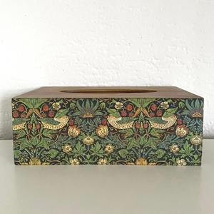 Caja de pañuelos de madera estampada con forro de terciopelo, caja de pañuelos de madera estampada de primera calidad para almacenamiento de accesorios, caja de pañuelos faciales al por mayor - Product Image 4