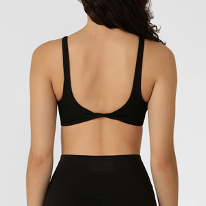 Best Selling Unisex High Support Simple Front Logo Sports Bra Low Price Quick Dry Breathable Windproof Spandex/Nylon Adult - Product Image 3