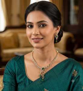 New Ad Zinc Alloy Gold Plated Crystal Rhinestone Flower Design Wedding Jewelry Women's Classic Style Necklace and Earrings <b>Set</b> - Product Image 2