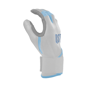 Gants de frappe de baseball haut de gamme blancs pour droitier, à doigts entiers, avec manchette longue, fermeture auto-agrippante, antidérapants, respirants et anti-humidité - Product Image 5