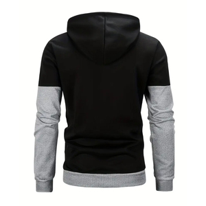 Sudadera con Capucha Personalizada con Múltiples Paneles y Cremallera para Hombre, Sudadera Informal de Invierno de Forro Polar y Algodón, Impresión de Logotipo OEM - Product Image 2