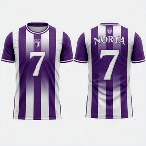 Fabricant de maillots de football personnalisés par sublimation OEM, commandes en gros, marque privée, tissu 100% polyester avec design de motif personnalisé - Product Image 2