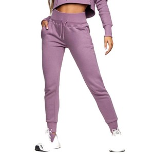Custom Black High Waist <b>Womens</b> <b>Fleece</b> <b>Joggers</b> Slim Fit Sweatpants with Deep Front Pockets Private Label OEM Clothing Supplier - Product Image 3