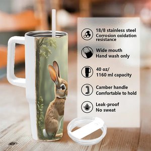 Stainless Steel Tumbler 40oz <b>Double</b> <b>Wall</b> Insulated Travel <b>Mug</b> With Handle For Outdoor Use - Product Image 5