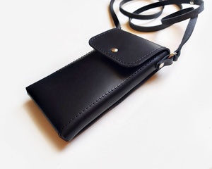 Cao cấp da điện thoại <span class=keywords><strong>Pouch</strong></span>, điện thoại di động cổ trường hợp điện thoại thông minh bìa, với khe cắm thẻ làm bằng da chính hãng điện thoại di động-trường hợp - Product Image 2