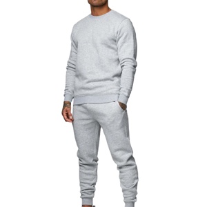 Buy Wholesale 100% Polyester Custom Hoodie Sweatsuit Set Unisex <b>Plain</b> <b>Tracksuit</b> Sublimation Blank Crewneck Sweatshirt 2025 - Product Image 6