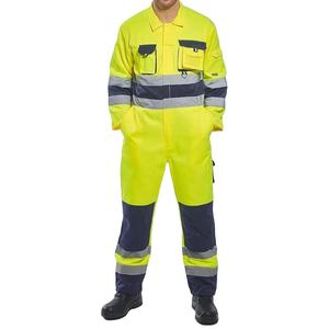 Custom Hi Vis Reflective Safety Coverall for Men Durable PPE Workwear Uniform Boiler Suit Mechanic Construction Work <b>Overall</b> - Product Image 1