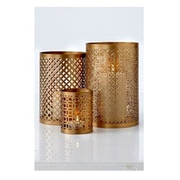 Porte-bougie cylindrique contemporain en laiton avec motif ondulé, résistant à la chaleur, décoration d'intérieur