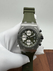 นาฬิกาโครโนกราฟสีเขียวรุ่นลิมิเต็ดอิดิชั่นสุดหรู ตัวเรือนสแตนเลส หน้าปัดลายพิเศษ แสดงวันที่ สไตล์สตรีท พร้อมกลไกอัตโนมัติ ETA - Product Image 1