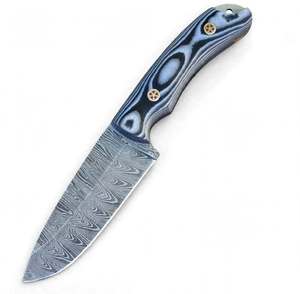 Couteau utilitaire d'extérieur en acier Damas forgé à la main avec manche en G10 multicouche - Product Image 2