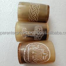 New Traditional Viking Horn Tumbler <b>Mug</b> Engraved Drinking Horn Tumbler Low Price Drinkware Natural Horn Cup From Indian Supplier - Product Image 2