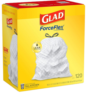 Glad Trash <b>Bags</b>, ForceFlex Tall Garbage <b>Bags</b>, 13 Gallon Grey Trash <b>Bags</b> for Tall Kitchen Trash Can, Fresh Clean with Febreze - Product Image 5