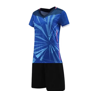 Tenue de volley-ball légère en mesh personnalisable avec logo d'équipe, maillot et short, vêtements de sport respirants pour clubs - Product Image 1