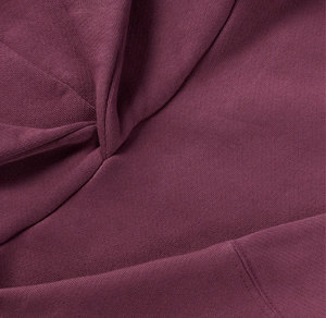 Sweat-shirt à capuche unisexe bordeaux brodé en molleton bouclette décontracté tricoté à manches longues avec poche couleur unie coupe oversize hiver - Product Image 4