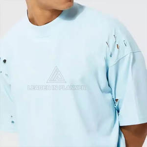 เสื้อยืดสตรีทแวร์แบบดิสเทรส เสื้อยืดดิสเทรสระบายอากาศได้ดี เสื้อยืดดิสเทรสโลโก้แบบกำหนดเอง - Product Image 3