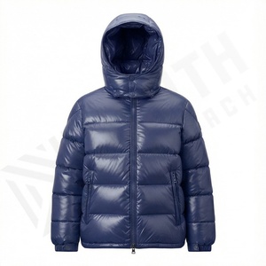 Veste matelassée en toile unisexe pour l'hiver, col rond, imperméable, écologique, fermeture éclair, rembourrage - Product Image 2