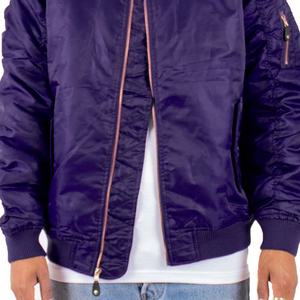 Chaqueta Bomber Morada Personalizada para Hombre, Directo de Fábrica, Transpirable e Impermeable, Estilo Hip Hop para Invierno, Precio al por Mayor, Servicio OEM - Product Image 6