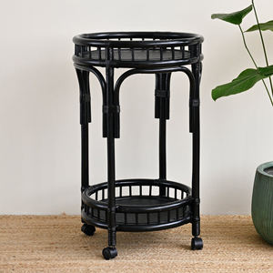 Carrito de comida móvil con ruedas de ratán natural, carrito de bebidas, carro para bebidas en venta al precio más bajo. - Product Image 1