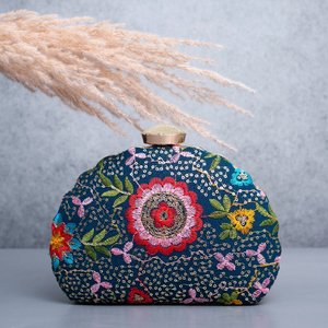 Floral Embroidered <b>Clutch</b> Designer Evening Bag for Women <b>Wedding</b> and Special Occasions - Product Image 1