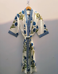 Kimono de Algodón 100%, Hermosos Kimonos, Kimono para Damas de Honor, Bata de Baño para Mujer, Kimono con Estampado Artesanal, Kimono de Regalo - Product Image 5