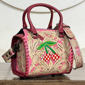 Nouveaux sacs à main en cuir floral gravé, petits sacs Speedy, sacs bandoulière, sacs de voyage week-end à poignée supérieure pour femmes - Product Image 3
