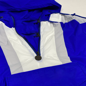 Chaqueta Cortavientos Anorak Zeta Finer Azul Rey con Bloques de Color, Media Cremallera, Ligera, con Capucha y Forro de Microfelpa - Product Image 2