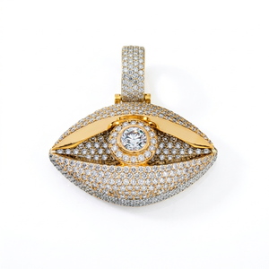 Pendentif SHRAMAN DIAMOND en argent 925 plaqué or rose, motif Horus Paix, Moissanite, religieux, Hip Hop, unisexe, 40g, bijou porte-bonheur - Product Image 4
