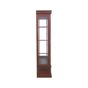 Vitrine extensible assemblée à deux portes en acajou massif, design brun antique, pour usage intérieur dans la salle à manger, le salon ou l'hôtel - Product Image 5