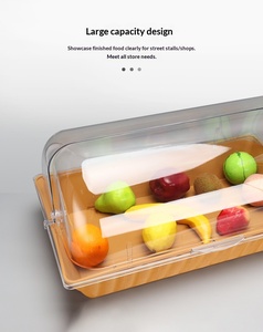 Exhibidores de Pastel Rectangulares Modernos de Madera Personalizados para Panaderías, Hoteles y Restaurantes con Tapa - Ecológicos - Product Image 2