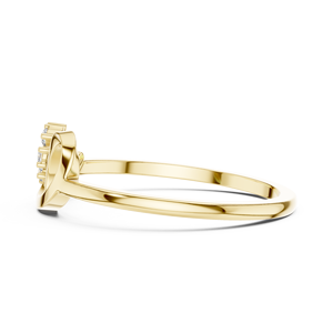 Bague infini en or jaune avec fleurs et diamants pour femme, élégante et minimaliste, bague de promesse florale, bijou raffiné, cadeau - Product Image 5