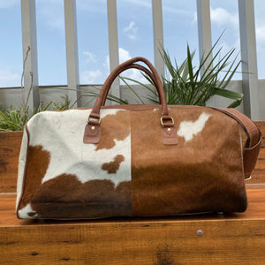 Sac de sport à franges de grande capacité pour unisexe Style luxe cuir de vachette usiné pierre turquoise durable pour voyage de week-end en plein air - Product Image 5