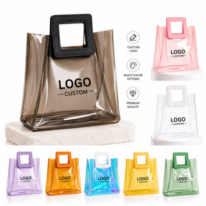 Sac fourre-tout en PVC transparent avec logo personnalisé, réutilisable, imperméable, sac de shopping, cadeau promotionnel pour les événements d'entreprise, les fêtes, les voyages - Product Image 1