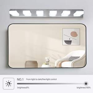 Modern 6-<b>Light</b> Chrome LED <b>Vanity</b> <b>Mirror</b> <b>Light</b> Fixture for Bathrooms <b>and</b> Makeup Tables - Product Image 2
