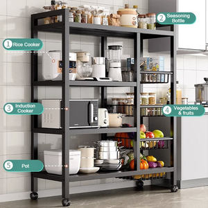 Support mural double niveau multifonctionnel moderne et robuste en acier inoxydable pour ustensiles de cuisine - Product Image 5