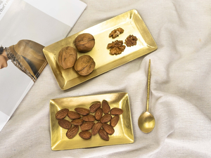 Antique Brass Storage Tray with Intricate Design for Classic Traditional Home Styling and Premium Gift Hampers <b>Set</b> of 2 - Product Image 2