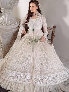 Última Colección de Vestidos de Novia Blancos de Alta Calidad con Diseños Personalizados, Vestidos de Novia con Perlas y Lentejuelas - Product Image 3