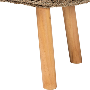 Handwoven <b>Rustic</b> Bohemian Natural Seagrass and Acacia Wood Accent Bench <b>Dining</b> Bench for <b>Dining</b> Room from Vietnm - Product Image 3