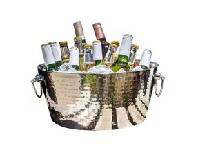 Superior Metal <b>Ice</b> Beverage Tub Stainless Steel Party <b>Cooler</b> Bucket Wine Beer Chiller Tub for Party Serving - Product Image 2