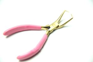 Professional 4 Pcs Pink and Gold Micro Ring Hair Extension <b>Pliers</b> Looper Hook & Bead Remover with Leather Pouch ANAAIF - Product Image 5