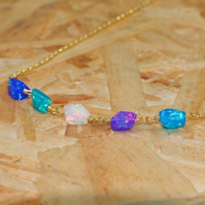 NECKLACE 5 MULTI COLOR STONE <b>CHAIN</b> 5 Multi Color Stone <b>Chain</b> Necklace for Women Stylish 5 Multi Color Stone <b>Chain</b> Jewelry Trendy - Product Image 1
