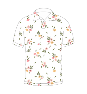 Men’s White Small Floral Print Polo <b>Shirt</b> Casual Short Sleeve Summer <b>Collared</b> Fashion Golf <b>T</b> <b>Shirt</b> - Product Image 4