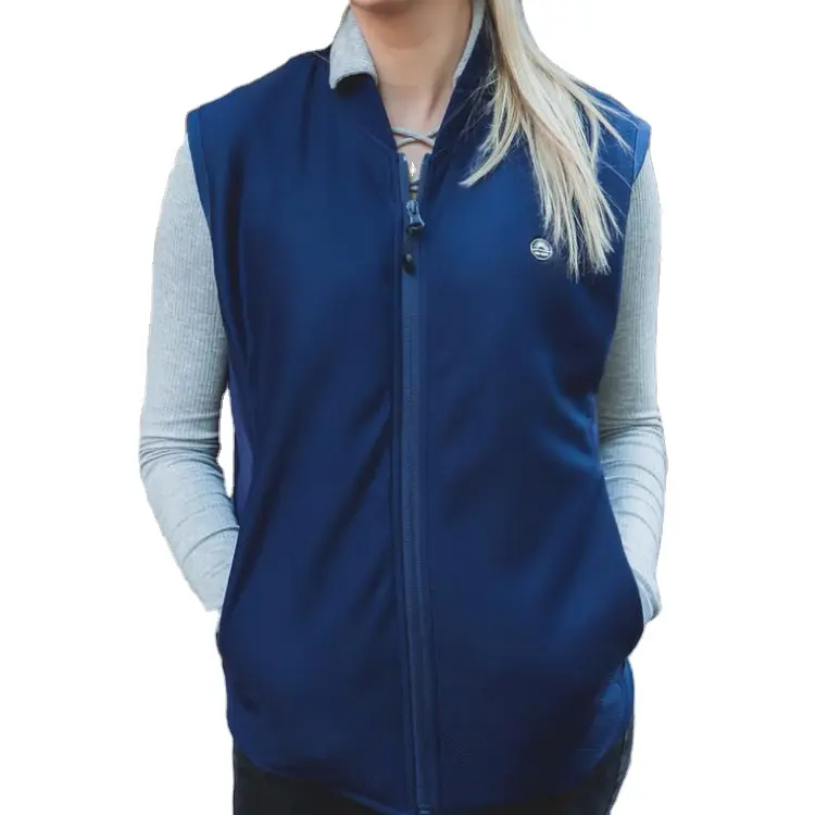 Mode Gevoel Vrouwen Fleece Slim Fit 4 Warmtezones Batterij Verwarmd Vest Met 3 Temperatuurregeling Voor Buitenwerk Kantoor