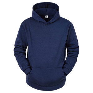 <b>Men</b> <b>Navy</b> Blue Cotton Tracksuit Hoodie And Pants Set Full Sleeve Solid Color Casual Autumn Wear With Side Pockets - Product Image 3