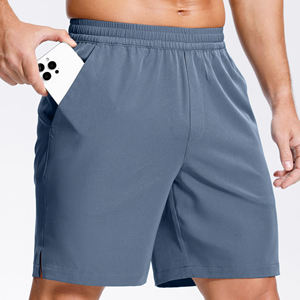 Short de course pour homme léger, taille élastique, séchage rapide, coupe ample, tricoté, pour la course, le basketball et l'entraînement, couleur unie, mi-longueur - Product Image 3