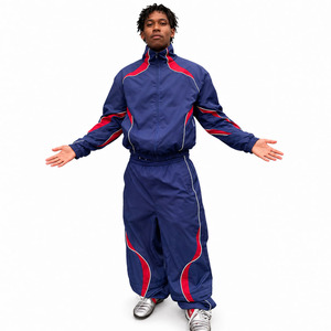 Conjunto de Chaqueta Cortavientos Ligera de Nailon y Pantalones Deportivos de Nailon, Traje Deportivo con Costuras Personalizadas - Product Image 1