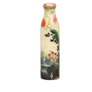 Botella de Agua de Cobre con Base Amarilla y Diseño de Pavo Real, Estampado Único, Compre Directamente del Proveedor al Precio Más Bajo - Product Image 3