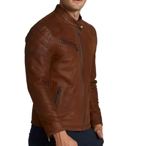 Chaqueta de Cuero para Hombre, Último Modelo, con Patrón de Letras, para Invierno, Hecha en Pakistán, Logotipo Frontal Personalizable, Precio al por Mayor, MOQ Bajo - Product Image 6