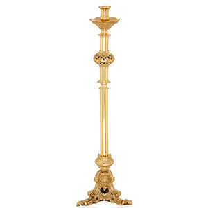 Candelero de Altar |   Candelabro Tradicional de Latón Hecho a Mano para Iglesia y Templo, Decoración para Culto, DOUBLE VEE EXPORTS - Product Image 1