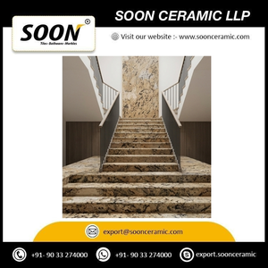 Dalles de granit naturel poli de qualité export indienne, couleur or exotique, modernes, grandes, écologiques et durables, pour escaliers, cheminées et éviers - Product Image 3